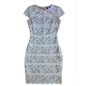 Badgley Mischka Belle lace overlay bodycon dress XS 2